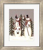 Framed Snowy Day Snowmen