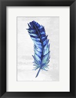 Framed Indigo Feather I