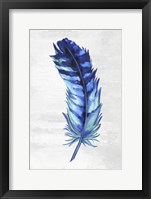 Framed Indigo Feather I