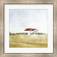 Framed Red Farm House I