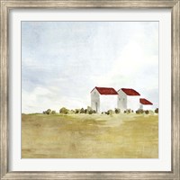 Framed Red Farm House II