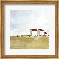 Framed Red Farm House II