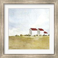 Framed 'Red Farm House II' border=