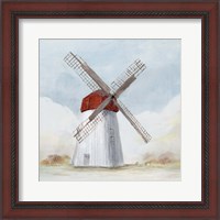Framed 'Red Windmill I' border=