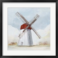 Framed Red Windmill I