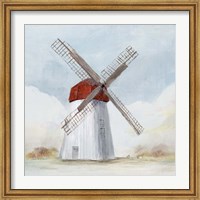 Framed Red Windmill I