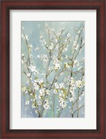 Framed Teal Almond Blossoms