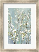 Framed Teal Almond Blossoms