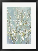 Framed Teal Almond Blossoms