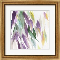 Framed 'Fallen Colorful Leaves I Violet Version' border=