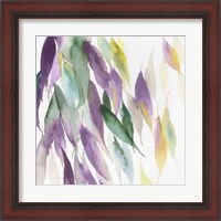 Framed 'Fallen Colorful Leaves I Violet Version' border=