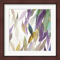Framed Fallen Colorful Leaves II Violet Version