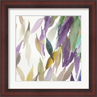 Framed 'Fallen Colorful Leaves II Violet Version' border=