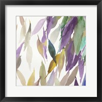 Framed 'Fallen Colorful Leaves II Violet Version' border=