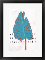 Blue Tropical Leaf I Framed Print