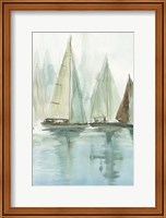 Framed Blue Sailboats II