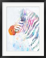 Fluorescent Zebra I Framed Print