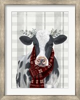 Framed Yuletide Cow I
