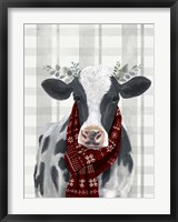 Framed Yuletide Cow I