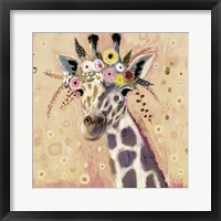 Framed 'Klimt Giraffe I' border=