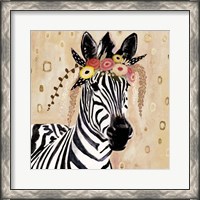 Framed 'Klimt Zebra I' border=
