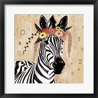 Framed 'Klimt Zebra I' border=
