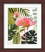 Framed 'Flamingo Forest I' border=