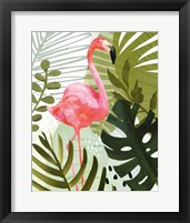 Framed 'Flamingo Forest II' border=