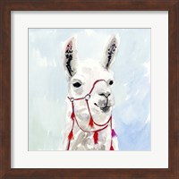 Framed 'Watercolor Llama I' border=