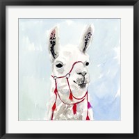 Framed Watercolor Llama I