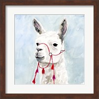 Framed Watercolor Llama II