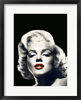 Framed Red Lips Marilyn In Black