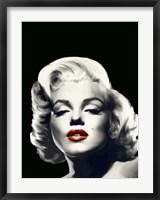 Framed Red Lips Marilyn In Black