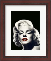 Framed Red Lips Marilyn In Black