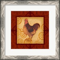 Framed 'Decorative Rooster III' border=