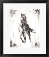 Framed 'Rustic Black Stallion II' border=