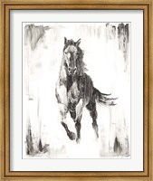 Framed Rustic Black Stallion II