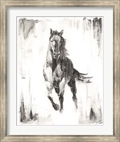 Framed Rustic Black Stallion II