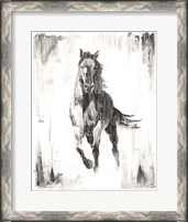 Framed Rustic Black Stallion II