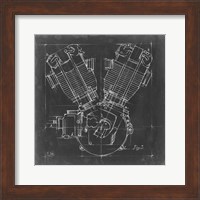 Framed Motorcycle Engine Blueprint III