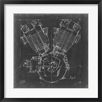 Framed Motorcycle Engine Blueprint III
