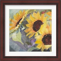 Framed 'Sunflowers in Watercolor I' border=