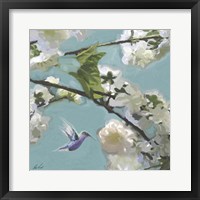 Framed Hummingbird Florals II