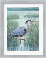 Framed Wetland Heron I