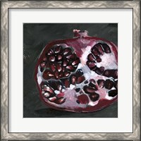 Framed 'Pomegranate Study on Black I' border=