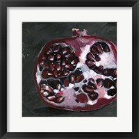 Framed 'Pomegranate Study on Black I' border=