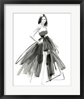 Gestural Evening Gown I Framed Print