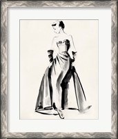 Framed Vintage Costume Sketch I