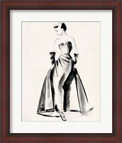 Framed Vintage Costume Sketch I