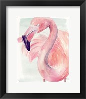 Framed Pastel Flamingo I